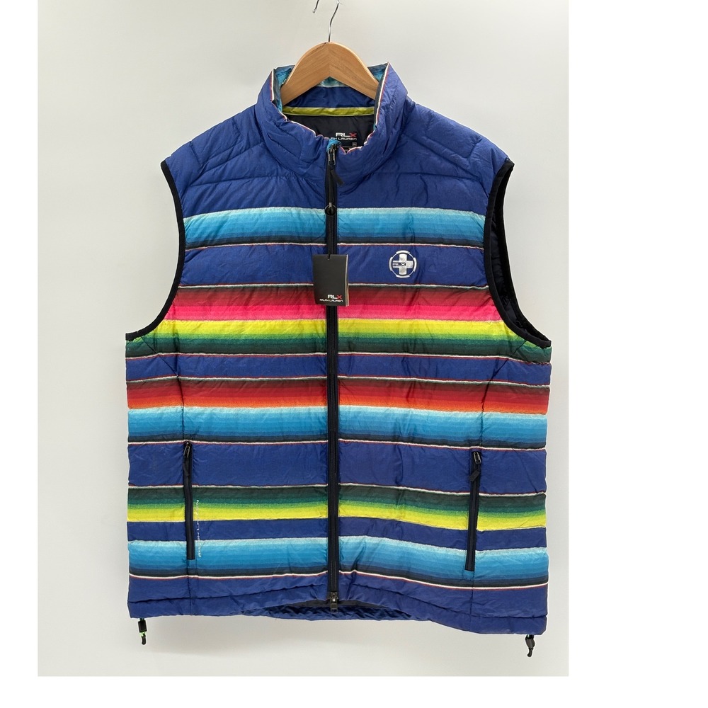 Ralph Lauren RLX Puffer Vest Down Canyon Southwest Men Size XXL Blue Red New